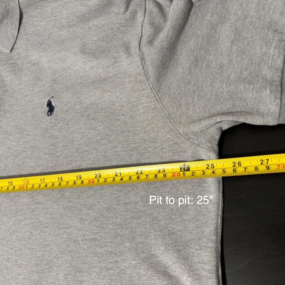Polo Ralph Lauren Mens XL Classic Fit Short Sleeve Pique Polo Shirt Gray Heather